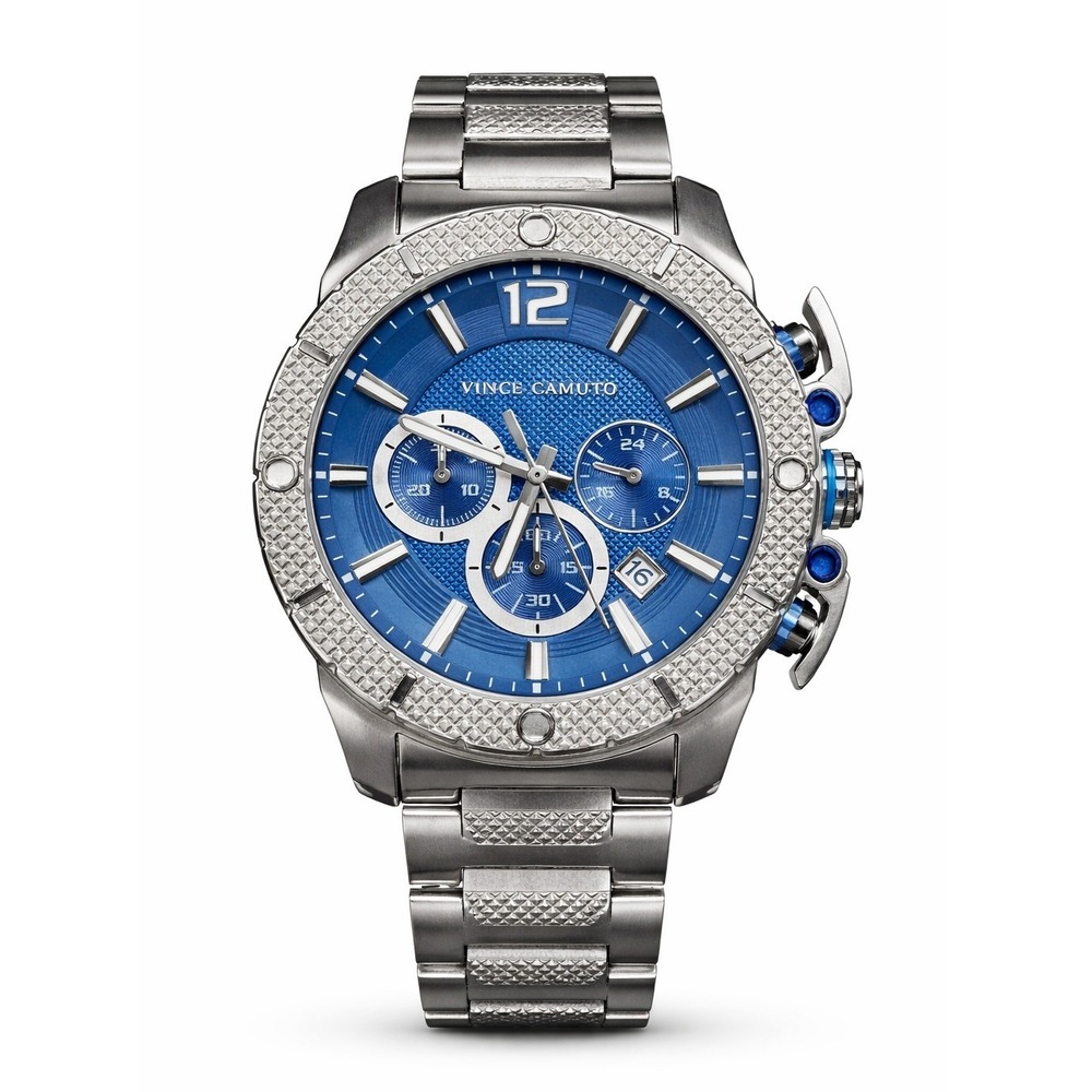 Vince Camuto VC1020SV Stainless Steel‎ Blue Dial Chronograph Watch